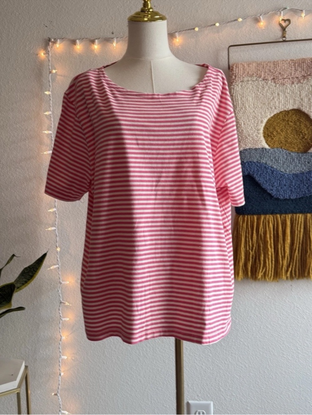 Gudrun Sjoden Top Women’s Size XXL Striped T-Shirt Organic Cotton Minimalist